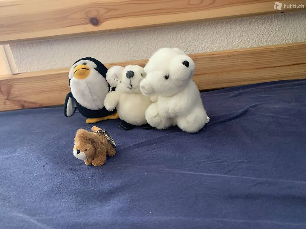 Stofftiere - Eisbären, Pinguin und Löwe