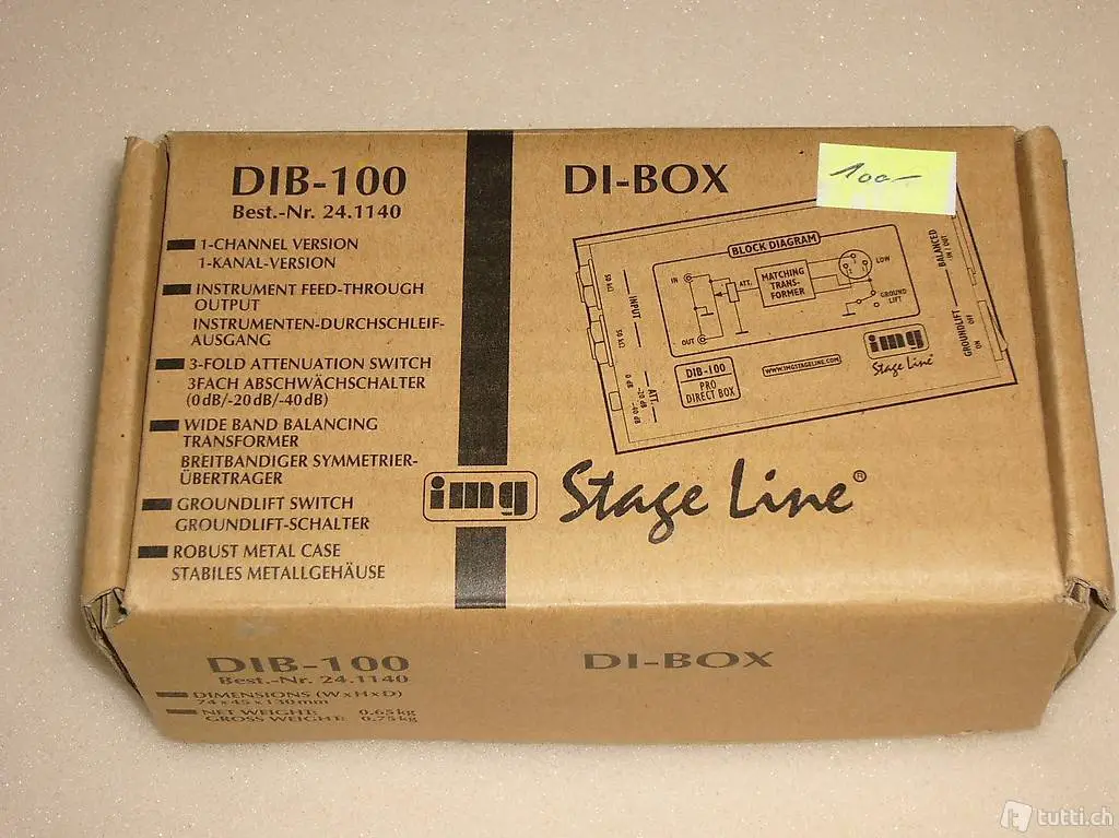 DI-Box In:1x6.3mm Out:1x6.3mm,1xXLR