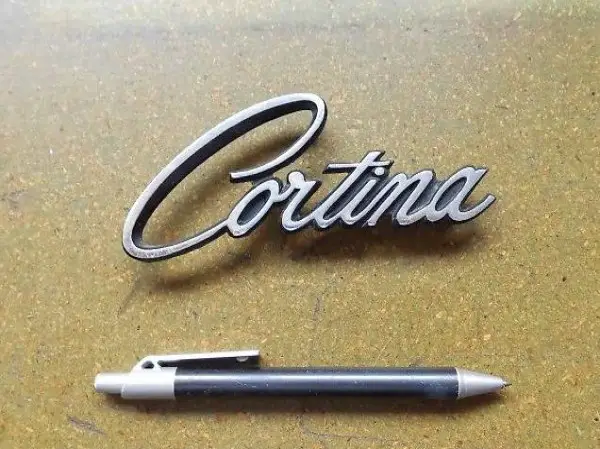 Emblem Signet Schriftzug metall CORTINA für Ford Oldtimer
