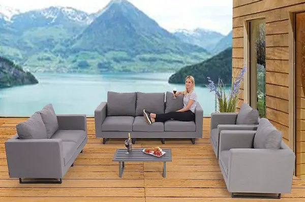 Gartensofa Outdoor Sofa Set - kein Kissen schleppen mehr