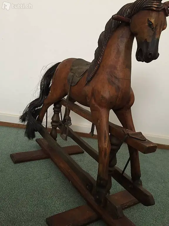 Schaukelpferd Wippe Pferd antik - Spielsachen Puppen alt