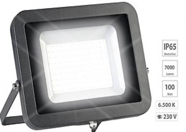 Wetterfester LED-Fluter, 100 W, 9.000 lm, IP65, 6500 K, tage