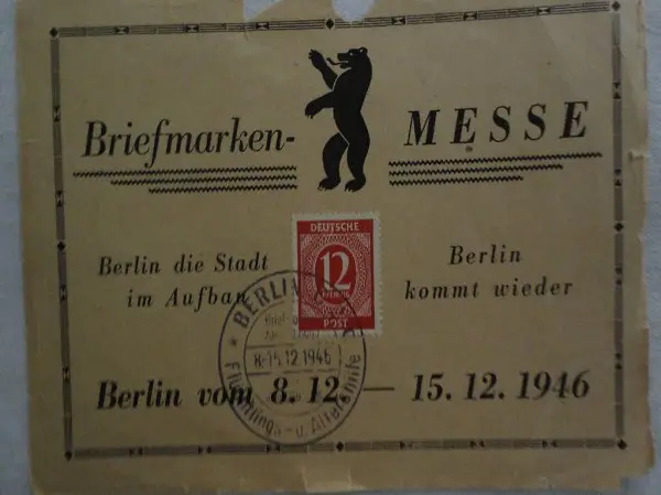  Briefmarkenmesse 1946 Berlin stammt aus Hausräumung