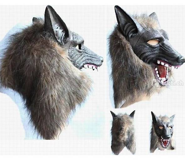  Wolf Maske Latex Fasnacht Kostüm Halloween WerWolf Tiermaske