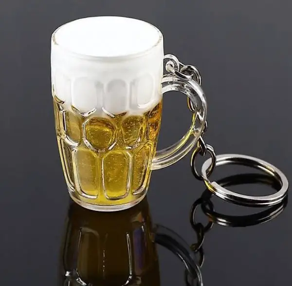 Schlüsselanhänger Bier Bierkrug Hopfen