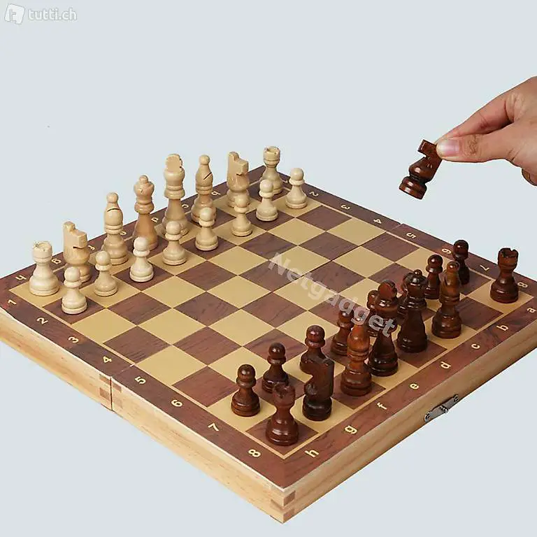  Schachbrett aus Holz neu Chess - 29/39cm