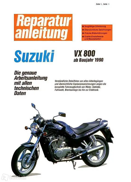 Reparaturanleitung für Suzuki VX 800 ab 1990