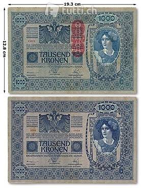 Banknoten 1000-Kronen Österreich/Ungarn 1902
