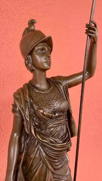 Grosse Bronze Skulptur Göttin Athena 27kg