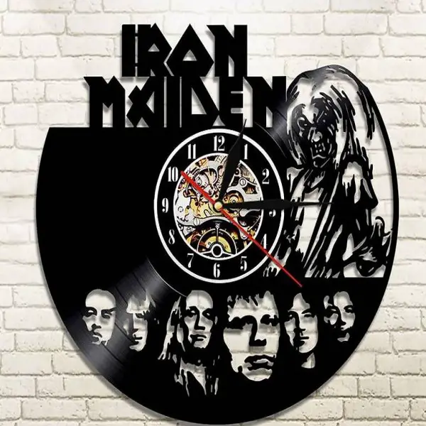 Schallplatten Uhr Vinyl Iron Maiden