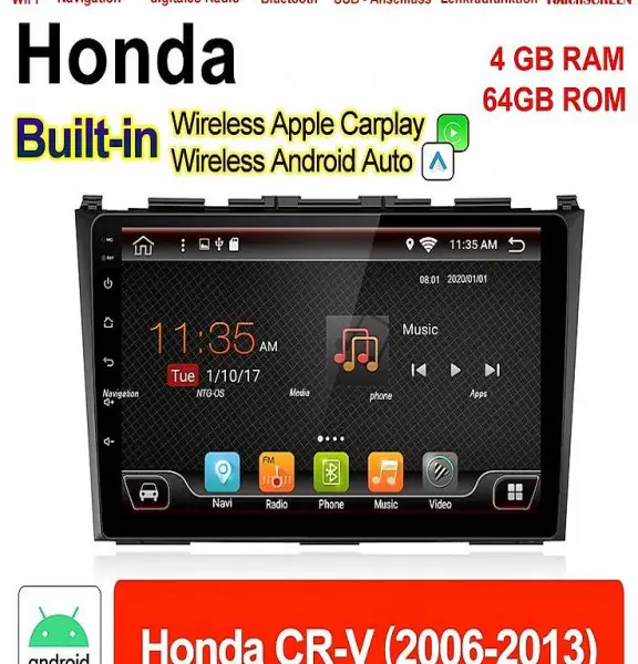  9 Zoll Android 10.0 Autoradid Für Honda CR-V 2006 - 2013
