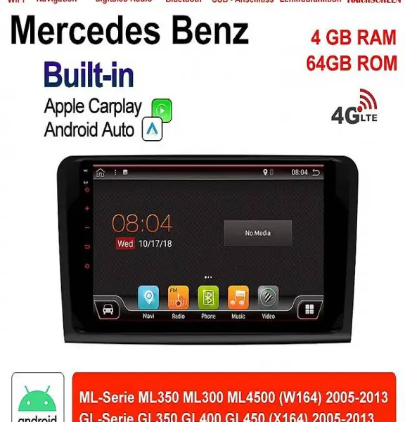  Android 10.0 Autoradio Für BENZ ML350 Mit Built-in Carplay