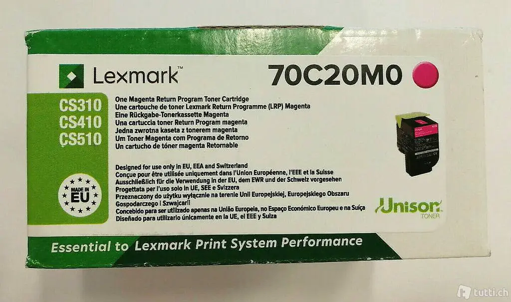  Lexmark CS310, CS410, CS510 magenta Toner, 702M, 70C20M0