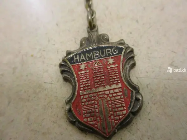 Schlüssel-Anhänger Hansestadt Hamburg HH 60er Vintage