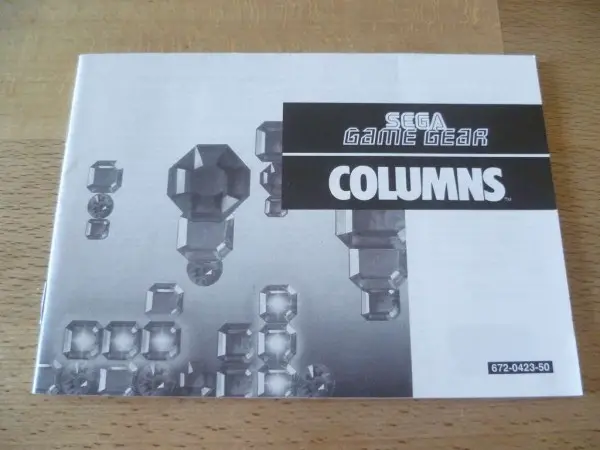 Spielanleitung für Columns - SEGA Game Gear - Booklet