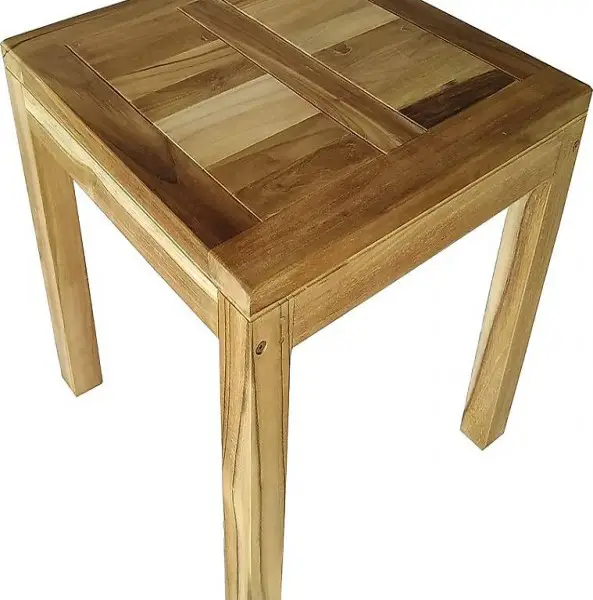  Teakholz Tisch ca. 50x50 cm Gartentisch Massivholz Esstisch