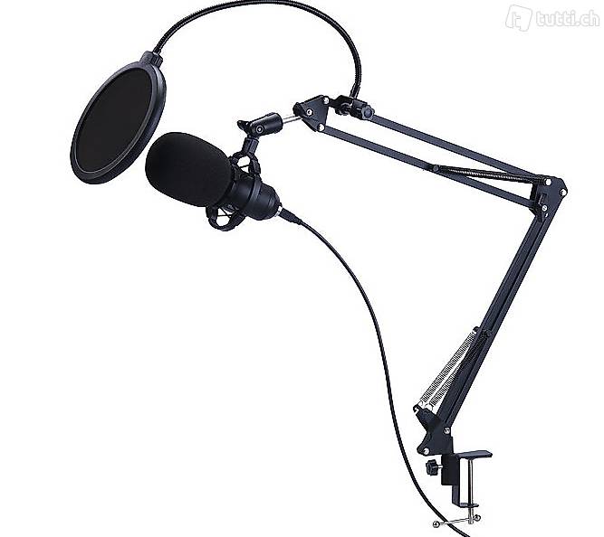  Studiomikrofon: Profi-USB-Kondensator-Mikrofon mit Popschutz