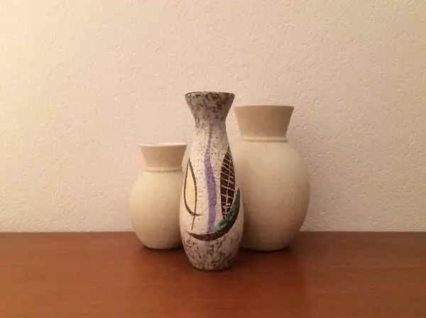 3er Set vintage Keramik Vasen Blumenvasen Ziervasen