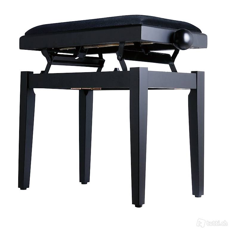  Pianobank Klavierstuhl schwarz matt