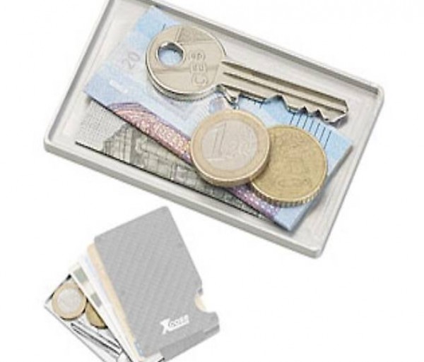  Geld- und Schlüssel-Einschubfach für Kreditkarten-Etuis, sil