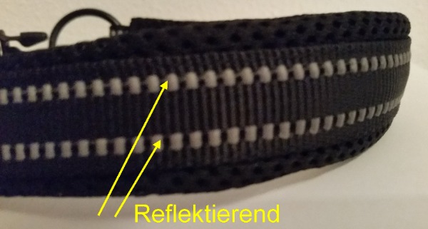 Hundehalsband XXS verstellbar 28 - 30 cm schwarz gepolstert