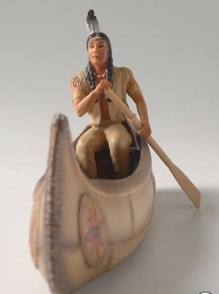 Kanu mit Indianer Schleich-Rarität