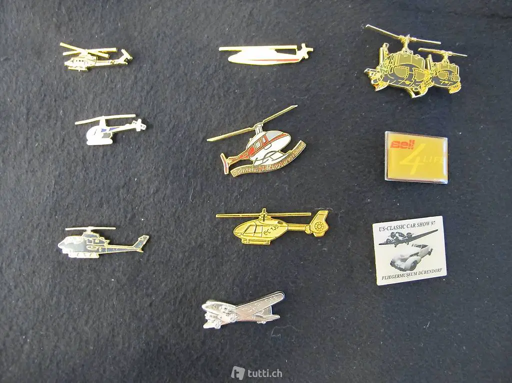 Sammlung von 9 Helikopterpins