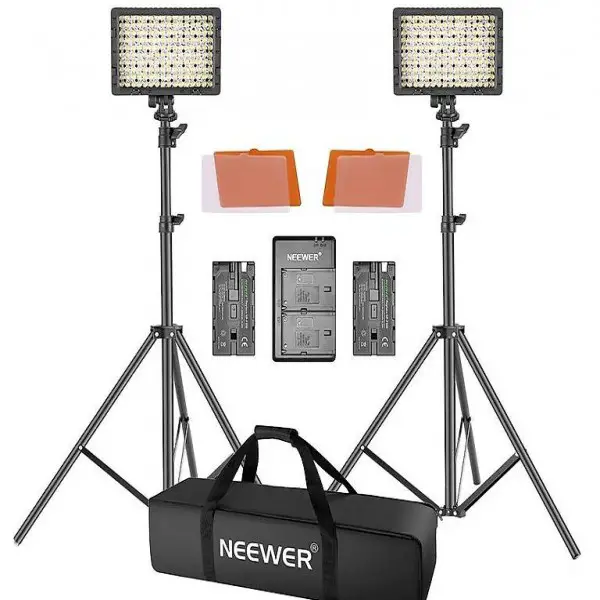  2 Packs LED-Videoleuchte Standlicht Kit