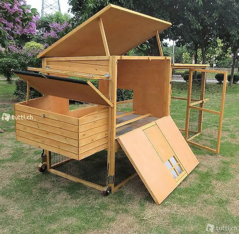  Hühnerstall isoliert Massivholz Hasenstall mobil über 3 m