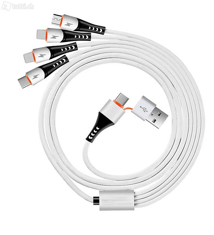  3A/1.2M Multi USB Ladekabel, 6 in 1 Telefon USB A/USB-C