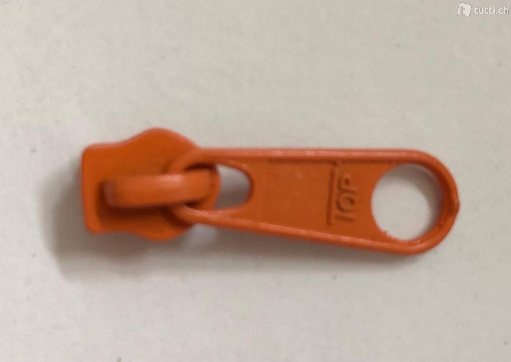 Reissverschluss 6 mm endlos, orange pro Meter + Zipper