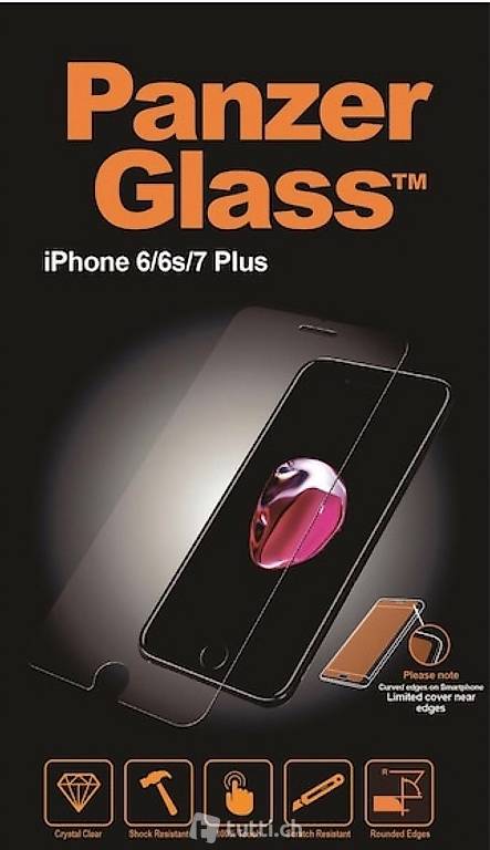 iPhone 7 Plus + Schutzglas Schutzfolie Panzerglass Classic
