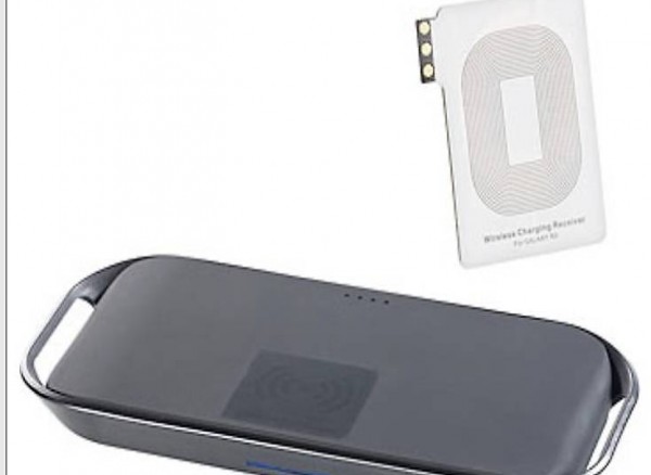  Qi-Ladeset Powerbank + Receiver-Pad für Samsung Galaxy Note