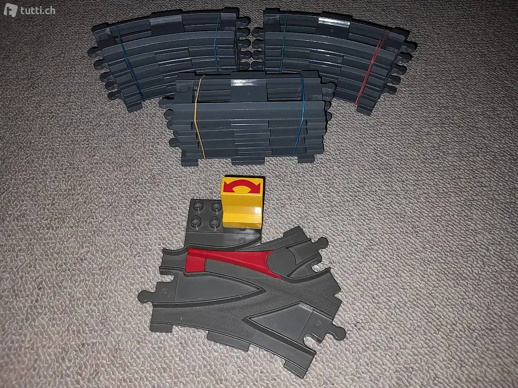 Lego Duplo 10x Kurven 5x Gerade Geleise 1x Weiche