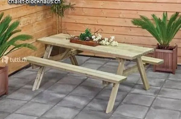  Picknicktisch Sitzgarnitur Gartenset 220 cm