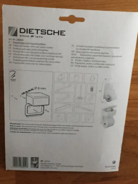 WC-Rollen-Halter/WC-Papierhalter Feuchttuchbox Dietsche OVP