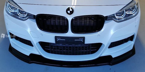  CUP Frontlippe für 3er BMW F36 Gran Coupe Schwarz Glanz