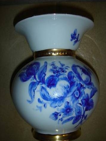  Vase Porzellan Handbemalt mit viel Gold