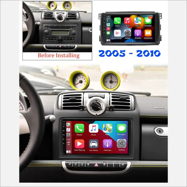 Autoradio Smart Fortwo 2005-2015 DAB+ Carplay Bluetooth Navi