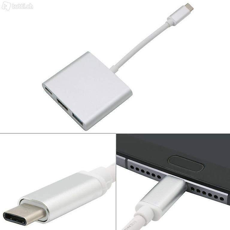 Portofrei Type C USB auf USB-C HDMI 3 in 1 Multiport Adapter