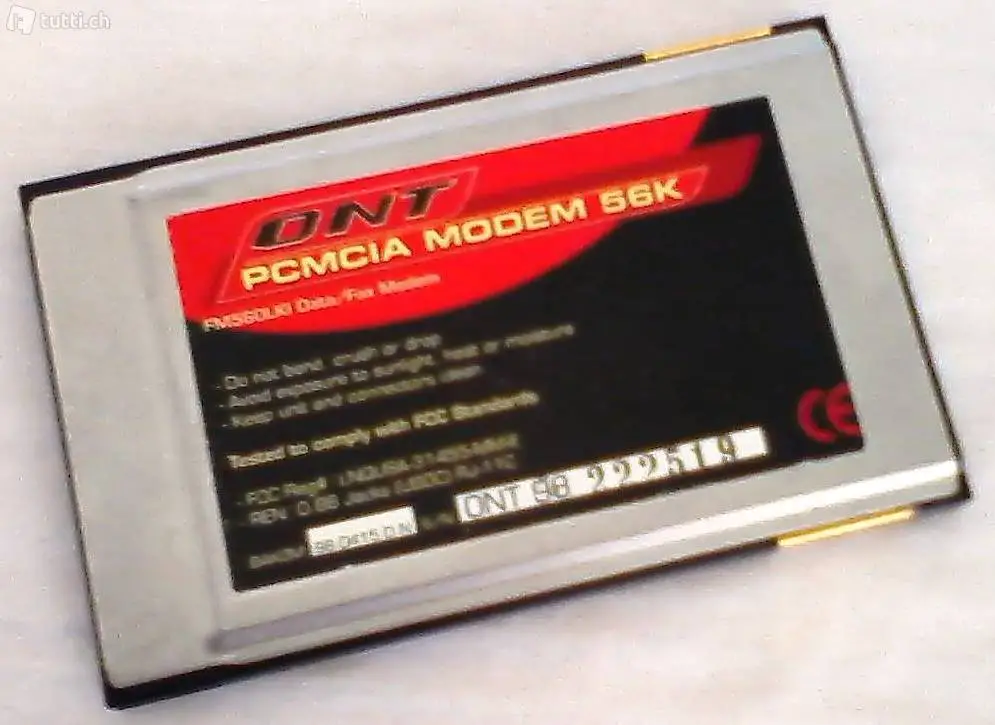 Modem ONT, PCMCIA V.90 K56 flex, Dual-Mode