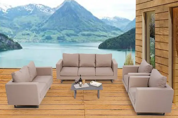Garten Lounge Möbel aus wetterfestem Outdoorstoff