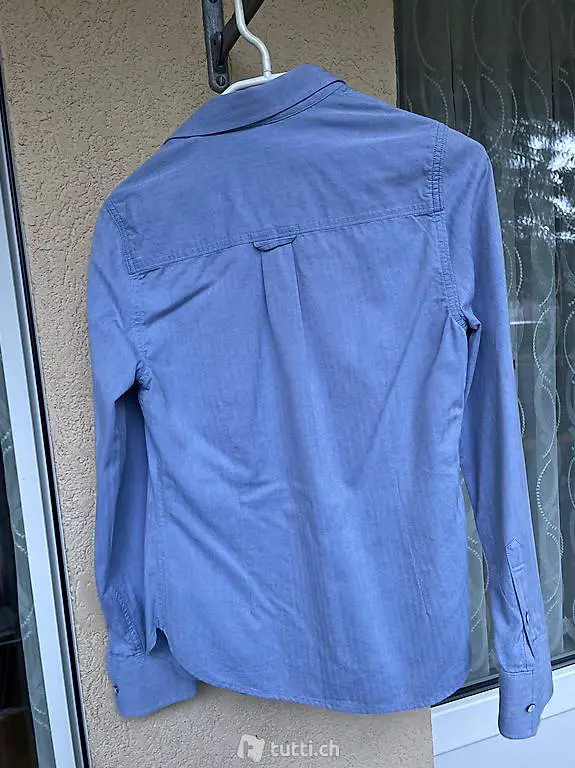 Damen Bluse hellblau Grösse S 100% Baumwolle