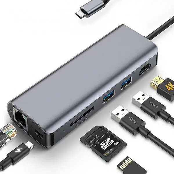  USB C Hub 7-in-1 Typ C Hub mit Ethernet