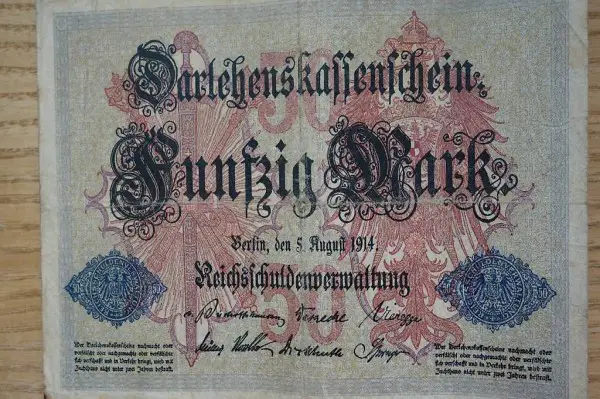 50 Mark Darlehenskassenschein d. Reichsschuldverwalt. D 1914