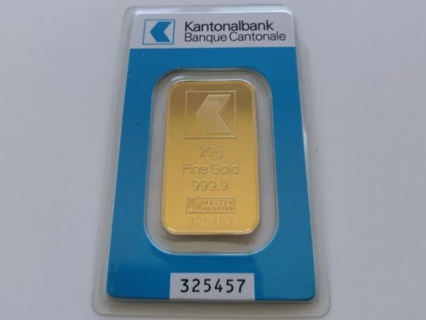 Goldbarren 20 g Kantonalbank