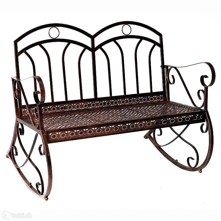  Gartenbank 2-Sitzer Metall Bronze-Rot