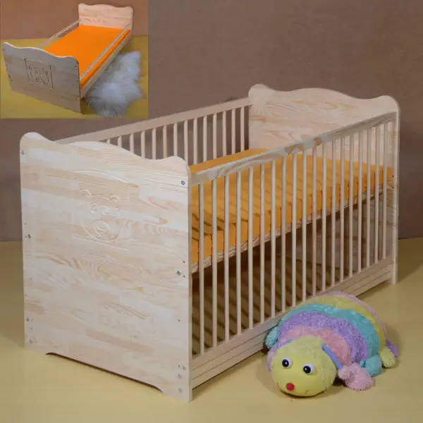 Gitterbett Baby Kinderbett 70x140 Matratze Massiv Holz
