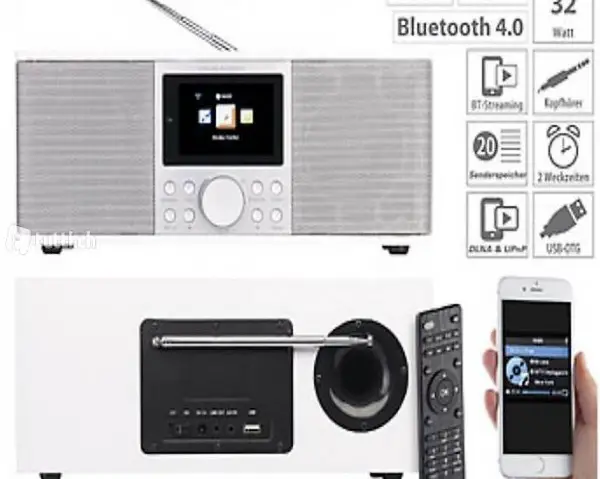  Stereo-Internetradio mit DAB+, FM, Bluetooth & Wecker, 32 Wa