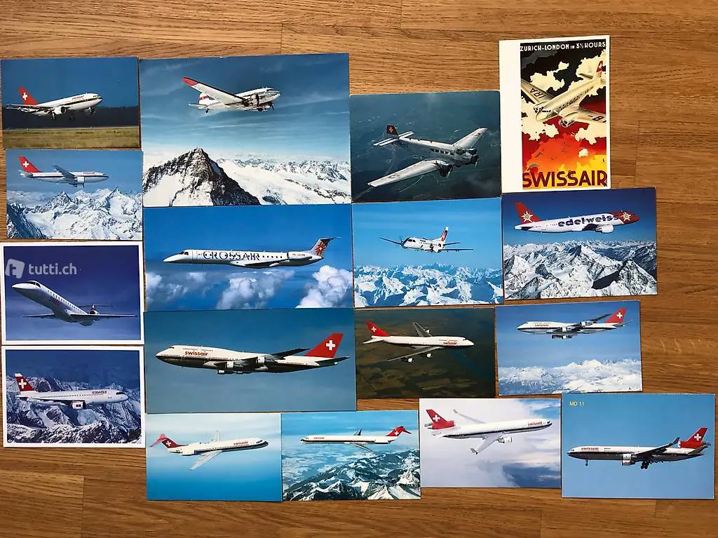 Seltene Airline Aviatik Flugzeug Postkarten